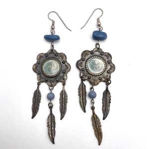 Sterling Silver Delicate Dangle Feather Earrings